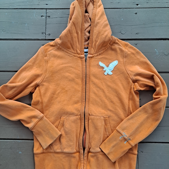 American Eagle Outfitters Jackets & Blazers - American Eagle Outfitters Burnt Orange Hoodie with Eagle Emblem
